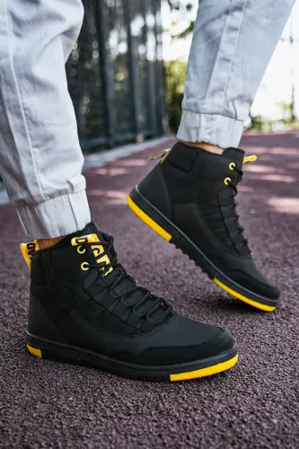 Black Yellow Men's Sneaker Boot 00122262 - Black Yellow - 3