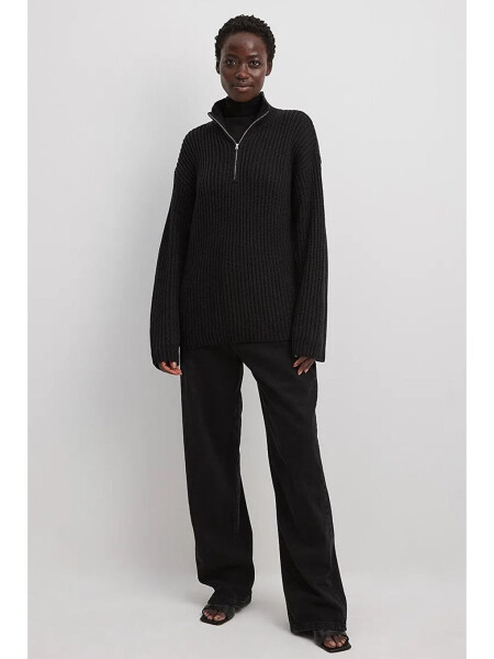 Black Zipper Collar Basic Sweater MG1960 - 6