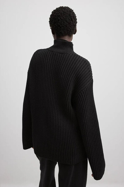 Black Zipper Collar Basic Sweater MG1960 - 8