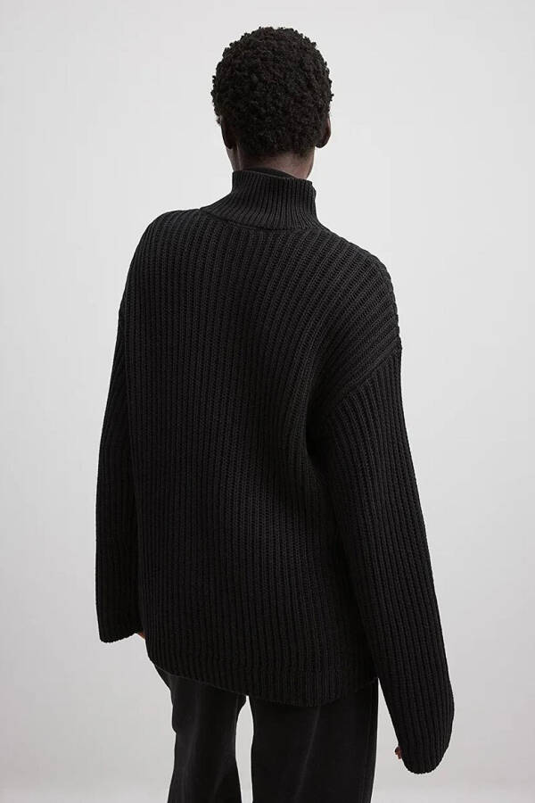 Black Zipper Collar Basic Sweater MG1960 - 8