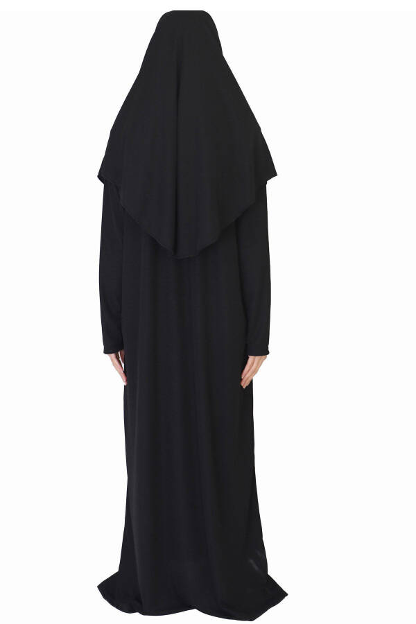 Black Zipper Prayer Dress - 2