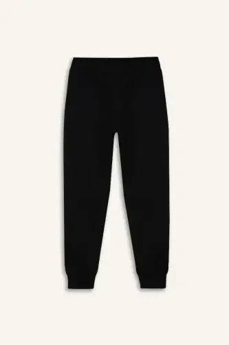 Black zippered fleece sweatpants for boys - 5