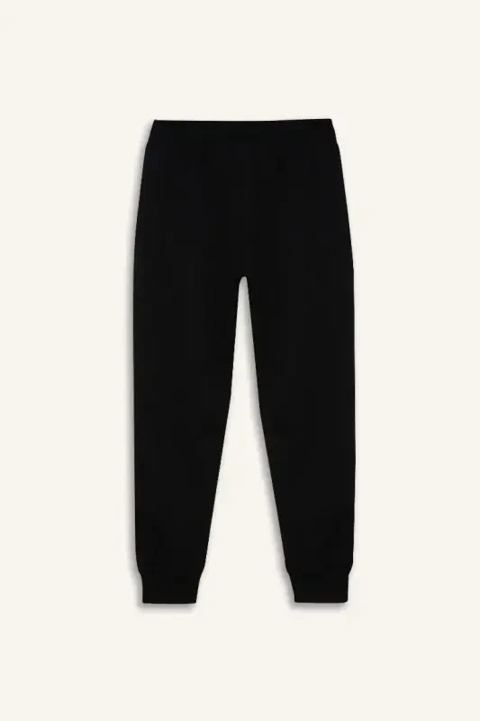 Black zippered fleece sweatpants for boys - 5