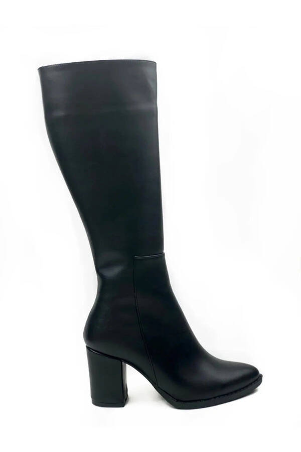 Black zippered leather boots - 3