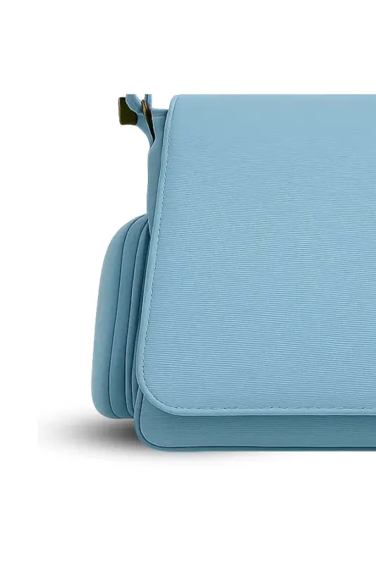 BlackCo Duck Anatomi Baskılı Unisex Yeşil Postacı Çantası-Mavi - 2