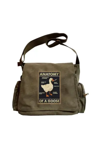 BlackCo Duck Anatomy Printed Unisex Green Messenger Bag-Green 