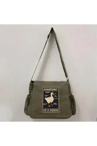 BlackCo Duck Anatomy Printed Unisex Green Messenger Bag-Green - Modazone (1)