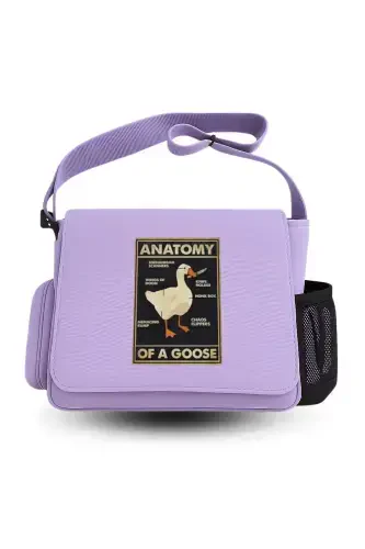 BlackCo Duck Anatomy Printed Unisex Green Messenger Bag-Lilac - Modazone (1)