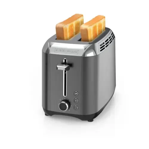 BLACK+DECKER 2-Slice Rapid Toaster, Black Stainless Steel with Removable Tray - 1