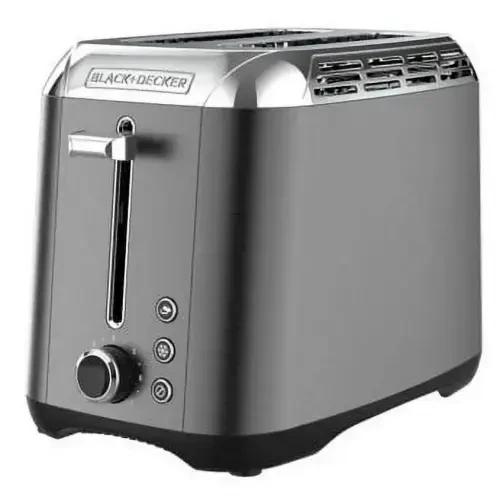 BLACK+DECKER 2-Slice Rapid Toaster, Black Stainless Steel with Removable Tray - 3