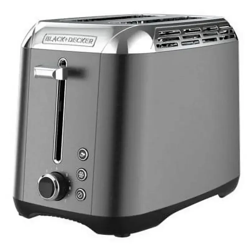 BLACK+DECKER 2-Slice Rapid Toaster, Black Stainless Steel with Removable Tray - 3