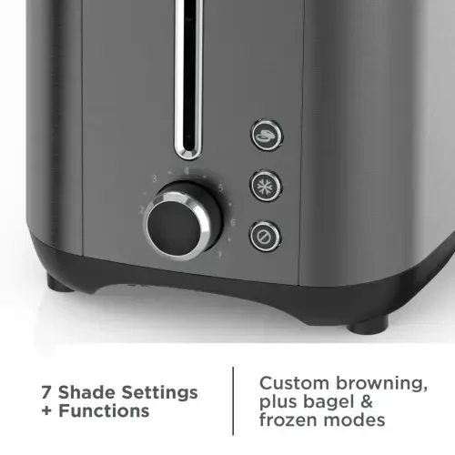 BLACK+DECKER 2-Slice Rapid Toaster, Black Stainless Steel with Removable Tray - 8