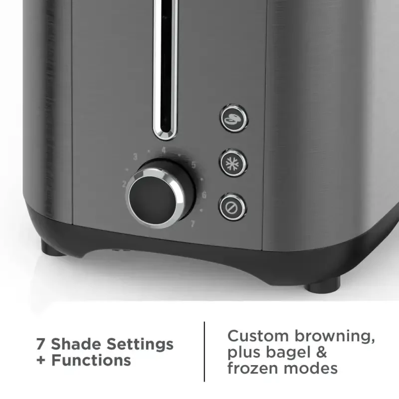 BLACK+DECKER 2-Slice Rapid Toaster, Black Stainless Steel with Removable Tray - 8