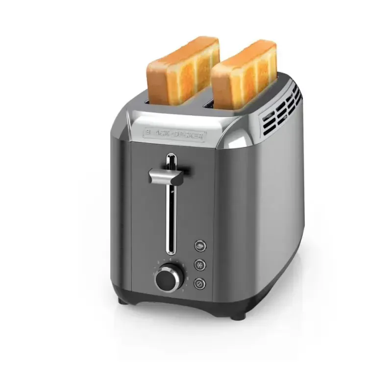 BLACK+DECKER 2-Slice Toaster, Black Stainless Steel with Removable Tray - 1