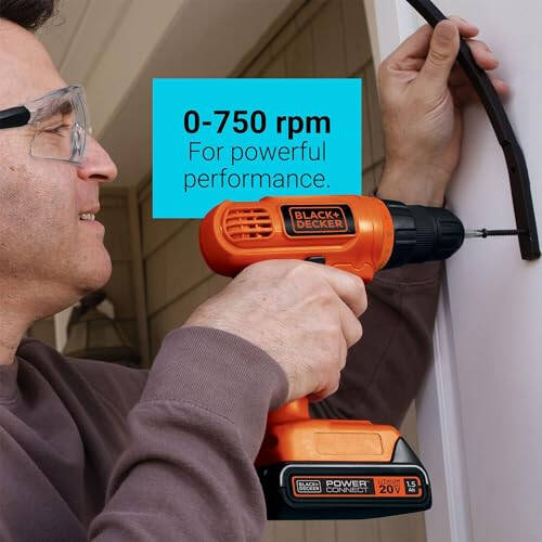 BLACK+DECKER 20V MAX POWERCONNECT Akumlyatorli Burg'ilagich/Burgulovchi + 30 dona Uch va Burg'ulovchi to'plami (LD120VA) - 21