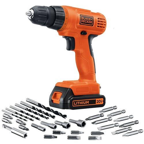 BLACK+DECKER 20V MAX POWERCONNECT Беспроводная дрель/шуруповерт + Комплект из 30 бит и головок (LD120VA) - 17