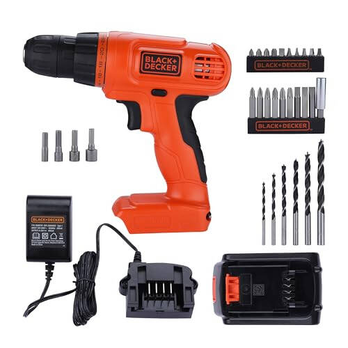 BLACK+DECKER 20V MAX POWERCONNECT Беспроводная дрель/шуруповерт + Комплект из 30 бит и головок (LD120VA) - 7