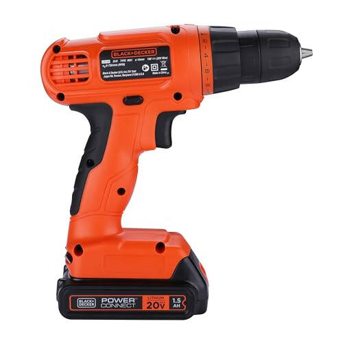 BLACK+DECKER 20V MAX POWERCONNECT Беспроводная дрель/шуруповерт + Комплект из 30 бит и головок (LD120VA) - 14