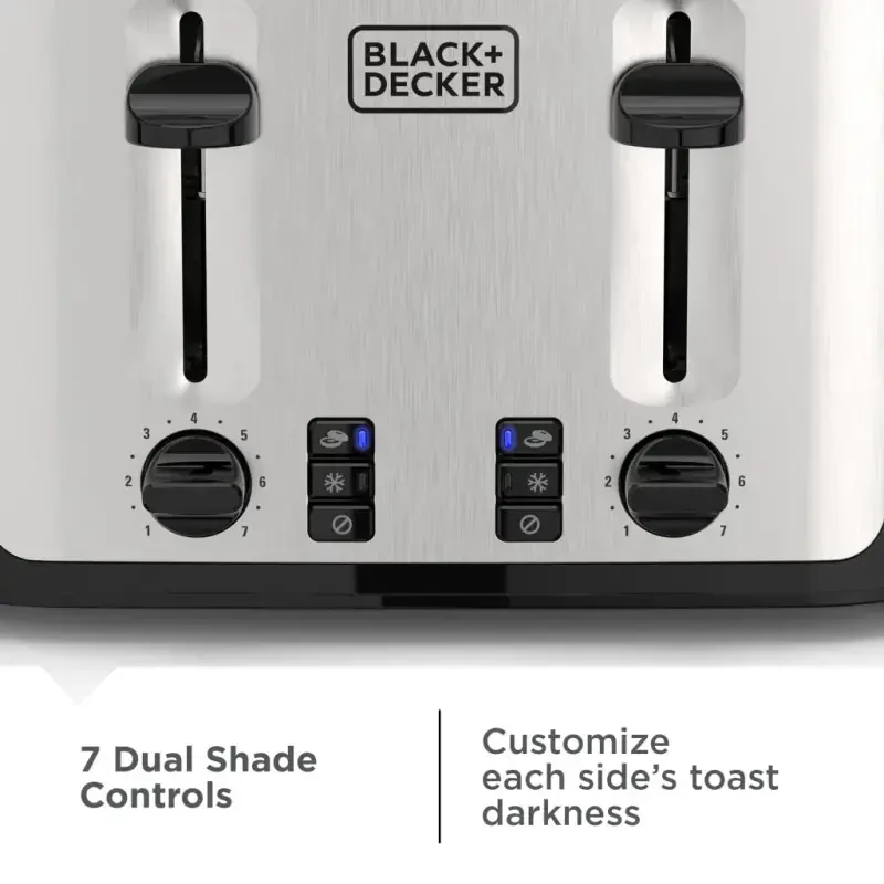 BLACK+DECKER 4-tilimli nonush, qora va kumush rangda, keng teshiklari bilan - 9