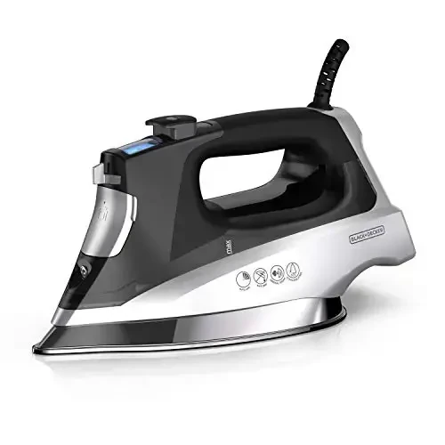 BLACK+DECKER Allure Digital Professional Steam Iron, D3060, 30% Ko'proq bug', aniq uchi, zanglamaydigan po'lat taglik, vertikal bug' funksiyasi - 14