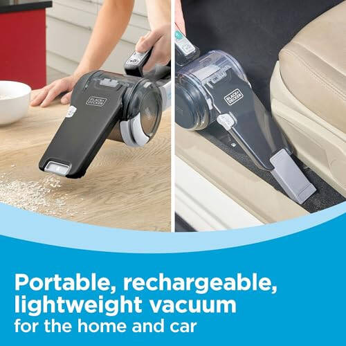 BLACK+DECKER dustbuster PIVOT VAC Cordless Handheld Vacuum, Home and Car Vacuum with Crevice Tool and Pivot Nozzle (BDH2000PL) - 6