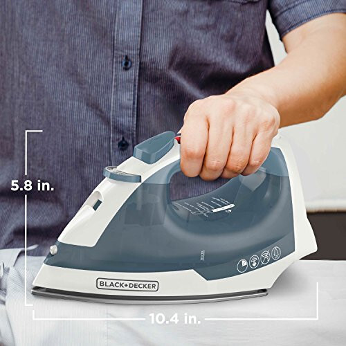 BLACK+DECKER Easy Steam Compact Iron, IR40V, Nonstick Plate, SmartSteam, Anti-Drip, Auto Shutoff - 7