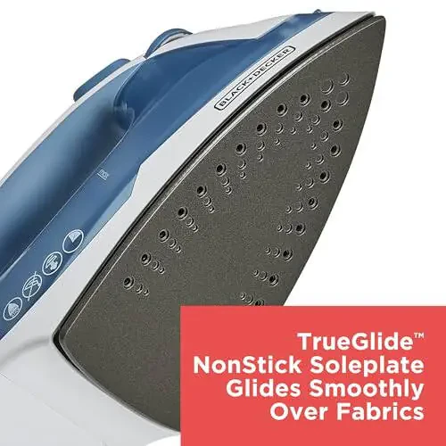 BLACK+DECKER Easy Steam Compact Iron, IR40V, Nonstick Plate, SmartSteam, Anti-Drip, Auto Shutoff - 4
