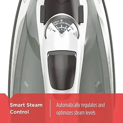 BLACK+DECKER Easy Steam Compact Iron with TrueGlide Nonstick Soleplate, Pivoting Cord, SmartSteam Technology - 6