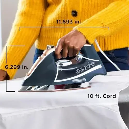 BLACK+DECKER Elite Pro-Series Steam Iron, 6 Settings 1700 Watt, Navy - 7