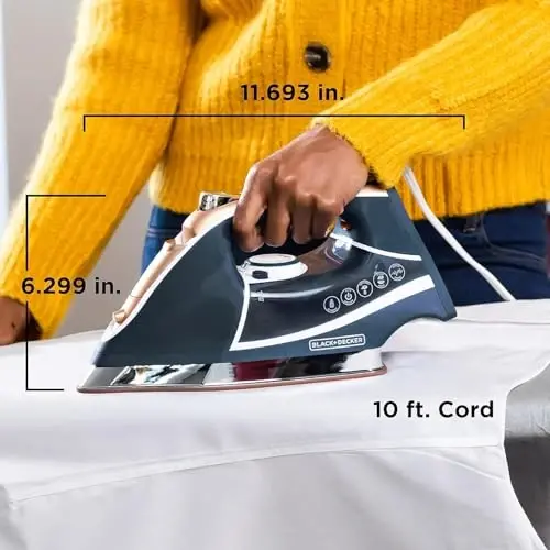 BLACK+DECKER Elite Pro-Series Steam Iron, 6 Settings 1700 Watt, Navy - 7