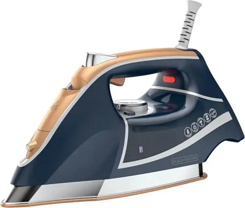 BLACK+DECKER Elite Pro-Series Steam Iron, 6 Settings 1700 Watt, Navy - 1