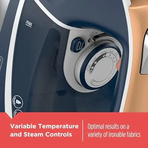 BLACK+DECKER Elite Pro-Series Steam Iron, 6 Settings 1700 Watt, Navy - 3