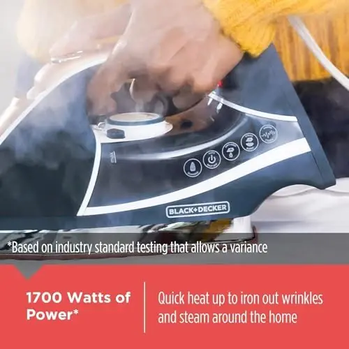 BLACK+DECKER Elite Pro-Series Steam Iron, 6 Settings 1700 Watt, Navy - 5