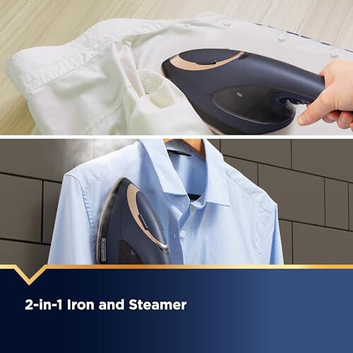 BLACK+DECKER Press & Steam 2-in-1 Iron and Steamer, 180% More Steam & One Temperature Technology, Ceramic Soleplate, Safe on All Fabric Types - 7