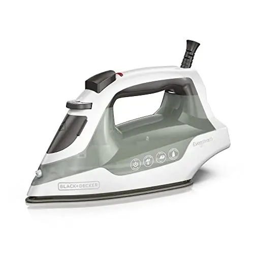 BLACK+DECKER Easy Steam Compact Iron with TrueGlide Nonstick Soleplate, Pivoting Cord, SmartSteam Technology 