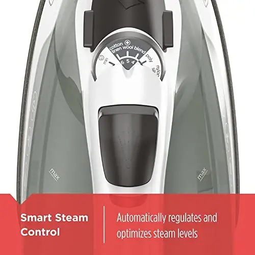 BLACK+DECKER Easy Steam Compact Iron with TrueGlide Nonstick Soleplate, Pivoting Cord, SmartSteam Technology - 6