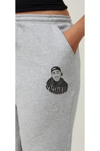 Blackjackgiyim Мужские черные спортивные штаны Slim Fit Jogger - greytopac - 1