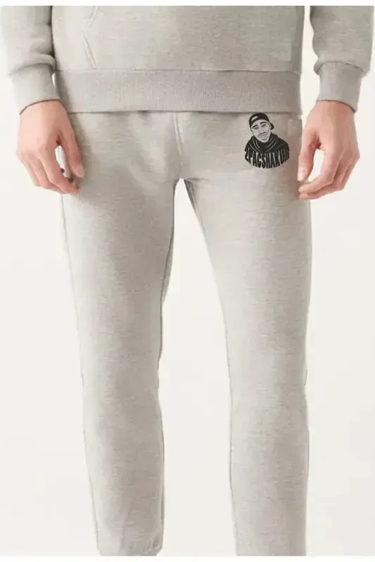 Blackjackgiyim Мужские черные спортивные штаны Slim Fit Jogger - greytopac - 3