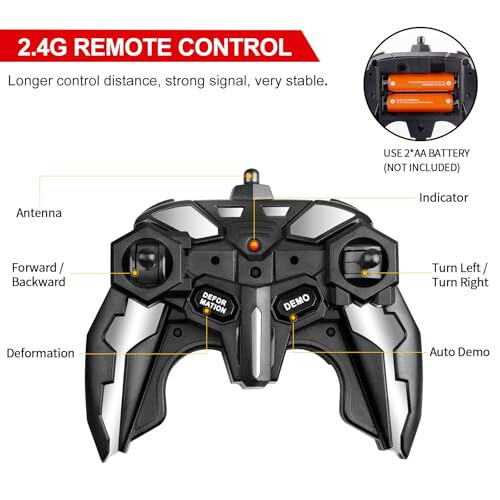 Blackma Masofadan boshqariladigan mashina - Transform, Bir tugmachani bosish orqali shakl o'zgartirish & 360° aylanuvchi suzuvchi, LED yoritgichli Transform Robot RC mashina, 4 5 6 7 8 9 10 11 12 yoshli o'g'il bolalar uchun o'yinchoq sovg'alar (Oq) - 5
