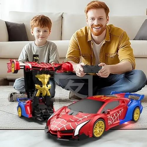 Blackma Transform Rc Cars for Boys 4-7 8-12, 2.4Ghz 1: 18 Scale Remote Control Car with One-Button Deformation & 360° Rotation, Birthday Toys for Kids Boys Ages 3-12 (Red & Blue) - 4