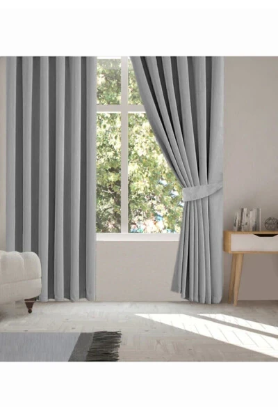Blackout Dimout Curtain Pileless - Light Grey - PIERRE CARDIN