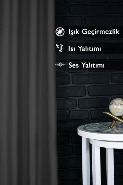 Blackout Işık Geçirmez Fon Perde V-14 Füme Pilesiz Ekstraforlu Karartma Güneşlik (ENXBOY)-Füme - ÖZENEV (1)