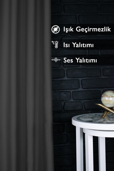 Blackout Işık Geçirmez Fon Perde V-14 Füme Pilesiz Ekstraforlu Karartma Güneşlik (ENXBOY)-Füme - 20