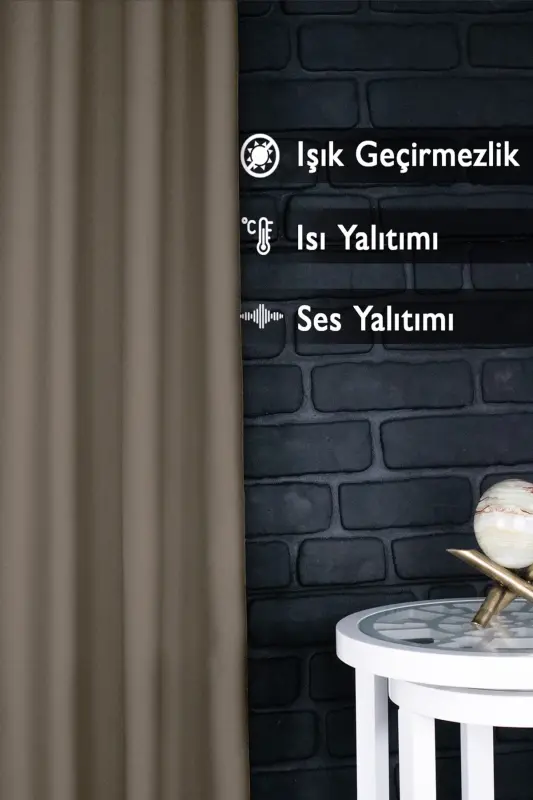 Blackout Işık Geçirmez Fon Perde V-25 Bej Pilesiz Ekstraforlu Karartma Güneşlik-Bej - 2