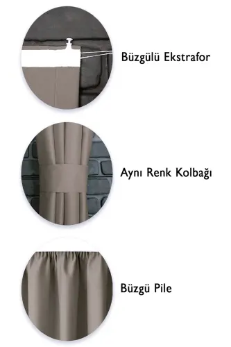 Blackout Işık Geçirmez Fon Perde V-25 Bej Pilesiz Ekstraforlu Karartma Güneşlik-Bej - 4