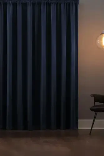 Blackout Светонепроницаемая Портьера V-13 Темно-синяя Без складок Экстрафор Затемняющая Солнцезащитная (ENXBOY)-Темно-синяя1 - 1