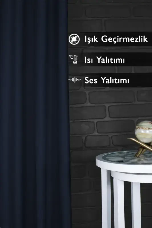 Blackout Yorug'lik o'tkazmaydigan fon parda V-13 to'q ko'k plisetsiz ekstraforli qorong'ulatuvchi quyoshdan himoya (ENXBOY)-To'q ko'k1 - 2