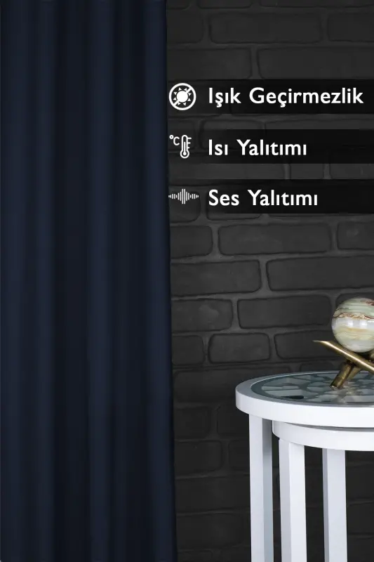 Blackout Yorug'lik o'tkazmaydigan fon parda V-13 to'q ko'k plisetsiz ekstraforli qorong'ulatuvchi quyoshdan himoya (ENXBOY)-To'q ko'k1 - 2