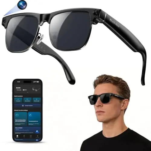 Blackview AI Smart Glasses with 12MP Camera, Photo/4K HD Video Recording Glasses with Real-Time Translation,Open Ear Speaker, AI Voice Assistant, Object Recognition, Polarized Sunglasses Lenses - BLACKVIEW (1)