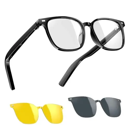 Blackview Smart Glasses, 5.3 Bluetooth Sunglasses with Open Ear Speaker, Voice Assistant Compatible, Blue Light Blocking Lens - 1